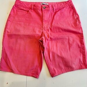 Riders by Lee Pink Flat Front Cotton Shorts mid rise Bermuda size 12 M